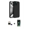 MARSİLYAN™- iPhone 15 Kılıf Kozmos Yansıma Özel Seri - Şeffaf 360 Full Body Arka Koruyucu + Bilvis Titan Kamera Lens - PE