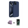 MARSİLYAN™- iPhone 15 Kılıf Kozmos Yansıma Özel Seri - Siyah 360 Mat Full Body Arka Koruyucu + Raze Metal Kamera Lens - PE