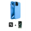 MARSİLYAN™- iPhone 15 Kılıf Kozmos Yansıma Özel Seri - Siyah 360 Mat Full Body Arka Koruyucu + PVD Metal Kamera Lens - YL