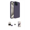 MARSİLYAN™- iPhone 15 Kılıf Kozmos Yansıma Özel Seri - Siyah Bilvis 3D Mat Cam Ekran Koruyucu + Bilvis Titan Kamera Lens - YL