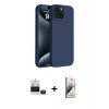 MARSİLYAN™- iPhone 15 Kılıf Kozmos Yansıma Özel Seri - Siyah Bilvis 3D Mat Cam Ekran Koruyucu + Bilvis Titan Kamera Lens - PE