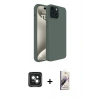 MARSİLYAN™- iPhone 15 Kılıf Kozmos Yansıma Özel Seri - Siyah Bilvis 3D Mat Cam Ekran Koruyucu + PVD Metal Kamera Lens - YL