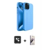 MARSİLYAN™- iPhone 15 Kılıf Kozmos Yansıma Özel Seri - Siyah Bilvis 3D Mat Cam Ekran Koruyucu + Yeşil PVD Metal Kamera Lens