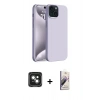 MARSİLYAN™- iPhone 15 Kılıf Kozmos Yansıma Özel Seri - Siyah Bilvis 3D Mat Cam Ekran Koruyucu + Yeşil PVD Metal Kamera Lens