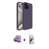 MARSİLYAN™- iPhone 15 Kılıf Kozmos Yansıma Özel Seri - Siyah Bilvis 3D Mat Cam Ekran Koruyucu + Yeşil Raze Metal Kamera Lens