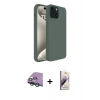 MARSİLYAN™- iPhone 15 Kılıf Kozmos Yansıma Özel Seri - Siyah Bilvis 3D Mat Cam Ekran Koruyucu + Yeşil Raze Metal Kamera Lens