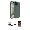 MARSİLYAN™- iPhone 15 Kılıf Kozmos Yansıma Özel Seri - Siyah Buffer Hayalet Cam Ekran Koruyucu + Bilvis Titan Kamera Lens - PE