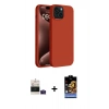 MARSİLYAN™- iPhone 15 Kılıf Kozmos Yansıma Özel Seri - Siyah Buffer Hayalet Cam Ekran Koruyucu + Bilvis Titan Kamera Lens - PE