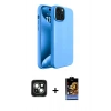 MARSİLYAN™- iPhone 15 Kılıf Kozmos Yansıma Özel Seri - Siyah Buffer Hayalet Cam Ekran Koruyucu + PVD Metal Kamera Lens - YL