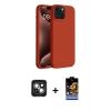 MARSİLYAN™- iPhone 15 Kılıf Kozmos Yansıma Özel Seri - Siyah Buffer Hayalet Cam Ekran Koruyucu + PVD Metal Kamera Lens - YL