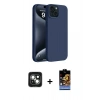 MARSİLYAN™- iPhone 15 Kılıf Kozmos Yansıma Özel Seri - Siyah Buffer Hayalet Cam Ekran Koruyucu + PVD Metal Kamera Lens - YL