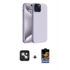 MARSİLYAN™- iPhone 15 Kılıf Kozmos Yansıma Özel Seri - Siyah Buffer Hayalet Cam Ekran Koruyucu + PVD Metal Kamera Lens - YL