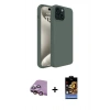 MARSİLYAN™- iPhone 15 Kılıf Kozmos Yansıma Özel Seri - Siyah Buffer Hayalet Cam Ekran Koruyucu + Raze Metal Kamera Lens - PE
