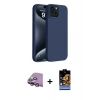 MARSİLYAN™- iPhone 15 Kılıf Kozmos Yansıma Özel Seri - Siyah Buffer Hayalet Cam Ekran Koruyucu + Raze Metal Kamera Lens - PE
