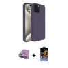 MARSİLYAN™- iPhone 15 Kılıf Kozmos Yansıma Özel Seri - Siyah Buffer Hayalet Cam Ekran Koruyucu + Raze Metal Kamera Lens - PE