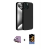 MARSİLYAN™- iPhone 15 Kılıf Kozmos Yansıma Özel Seri - Siyah Buffer Hayalet Cam Ekran Koruyucu + Raze Metal Kamera Lens - SI