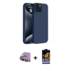 MARSİLYAN™- iPhone 15 Kılıf Kozmos Yansıma Özel Seri - Siyah Buffer Hayalet Cam Ekran Koruyucu + Raze Metal Kamera Lens - SI