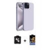 MARSİLYAN™- iPhone 15 Kılıf Kozmos Yansıma Özel Seri - Siyah Buffer Hayalet Cam Ekran Koruyucu + PVD Metal Kamera Lens - TU