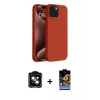 MARSİLYAN™- iPhone 15 Kılıf Kozmos Yansıma Özel Seri - Siyah Buffer Hayalet Cam Ekran Koruyucu + PVD Metal Kamera Lens - TU