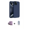 MARSİLYAN™- iPhone 15 Kılıf Kozmos Yansıma Özel Seri - Siyah Joko Magic 5D Cam + Pembe Raze Metal Kamera Lens