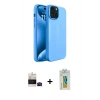 MARSİLYAN™- iPhone 15 Kılıf Kozmos Yansıma Özel Seri - Siyah Polymer Nano Ekran Koruyucu + Bilvis Titan Kamera Lens - SH