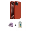 MARSİLYAN™- iPhone 15 Kılıf Kozmos Yansıma Özel Seri - Siyah Polymer Nano Ekran Koruyucu + Raze Metal Kamera Lens - PE