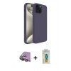 MARSİLYAN™- iPhone 15 Kılıf Kozmos Yansıma Özel Seri - Siyah Polymer Nano Ekran Koruyucu + Raze Metal Kamera Lens - PE