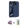 MARSİLYAN™- iPhone 15 Kılıf Kozmos Yansıma Özel Seri - Siyah Polymer Nano Ekran Koruyucu + Raze Metal Kamera Lens - SI