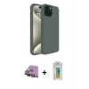 MARSİLYAN™- iPhone 15 Kılıf Kozmos Yansıma Özel Seri - Siyah Polymer Nano Ekran Koruyucu + Raze Metal Kamera Lens - SI