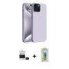 MARSİLYAN™- iPhone 15 Kılıf Kozmos Yansıma Özel Seri - Siyah Polymer Nano Ekran Koruyucu + Yeşil Bilvis Titan Kamera Lens