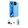 MARSİLYAN™- iPhone 15 Kılıf Kozmos Yansıma Özel Seri - Siyah Polymer Nano Ekran Koruyucu + Yeşil Bilvis Titan Kamera Lens