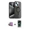 MARSİLYAN™- iPhone 15 Kılıf Nova Asil Prime - Şeffaf 360 Full Body Arka Koruyucu + Raze Metal Kamera Lens - SI