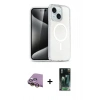 MARSİLYAN™- iPhone 15 Kılıf Nova Asil Prime - Şeffaf 360 Full Body Arka Koruyucu + Raze Metal Kamera Lens - SI