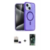 MARSİLYAN™- iPhone 15 Kılıf Nova Asil Prime - Siyah 360 Mat Full Body Arka Koruyucu + Bilvis Titan Kamera Lens - PE