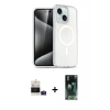 MARSİLYAN™- iPhone 15 Kılıf Nova Asil Prime - Siyah 360 Mat Full Body Arka Koruyucu + Bilvis Titan Kamera Lens - PE