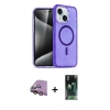 MARSİLYAN™- iPhone 15 Kılıf Nova Asil Prime - Siyah 360 Mat Full Body Arka Koruyucu + Raze Metal Kamera Lens - PE