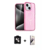 MARSİLYAN™- iPhone 15 Kılıf Nova Asil Prime - Siyah Bilvis 3D Mat Cam Ekran Koruyucu + PVD Metal Kamera Lens - TU