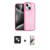 MARSİLYAN™- iPhone 15 Kılıf Nova Asil Prime - Siyah Bilvis 3D Mat Cam Ekran Koruyucu + PVD Metal Kamera Lens - YL