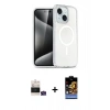 MARSİLYAN™- iPhone 15 Kılıf Nova Asil Prime - Siyah Buffer Hayalet Cam Ekran Koruyucu + Bilvis Titan Kamera Lens - YL