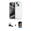 MARSİLYAN™- iPhone 15 Kılıf Nova Asil Prime - Siyah Buffer Hayalet Cam Ekran Koruyucu + Bilvis Titan Kamera Lens - PE