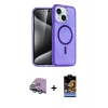 MARSİLYAN™- iPhone 15 Kılıf Nova Asil Prime - Siyah Buffer Hayalet Cam Ekran Koruyucu + Raze Metal Kamera Lens - YL