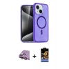 MARSİLYAN™- iPhone 15 Kılıf Nova Asil Prime - Siyah Buffer Hayalet Cam Ekran Koruyucu + Raze Metal Kamera Lens - PE