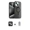 MARSİLYAN™- iPhone 15 Kılıf Nova Asil Prime - Siyah Joko Magic 5D Cam + PVD Metal Kamera Lens - YL