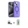 MARSİLYAN™- iPhone 15 Kılıf Nova Asil Prime - Siyah Polymer Nano Ekran Koruyucu + Bilvis Titan Kamera Lens - PE