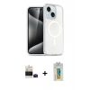 MARSİLYAN™- iPhone 15 Kılıf Nova Asil Prime - Siyah Polymer Nano Ekran Koruyucu + Bilvis Titan Kamera Lens - SH
