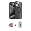 MARSİLYAN™- iPhone 15 Kılıf Nova Asil Prime - Siyah Polymer Nano Ekran Koruyucu + Raze Metal Kamera Lens - SI
