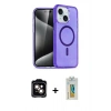 MARSİLYAN™- iPhone 15 Kılıf Nova Asil Prime - Siyah Polymer Nano Ekran Koruyucu + PVD Metal Kamera Lens - TU