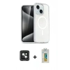 MARSİLYAN™- iPhone 15 Kılıf Nova Asil Prime - Siyah Polymer Nano Ekran Koruyucu + PVD Metal Kamera Lens - YL