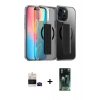 MARSİLYAN™- iPhone 15 Kılıf Nova Işık Koleksiyonu - Şeffaf 360 Full Body Arka Koruyucu + Bilvis Titan Kamera Lens - SH
