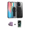 MARSİLYAN™- iPhone 15 Kılıf Nova Işık Koleksiyonu - Şeffaf 360 Full Body Arka Koruyucu + Raze Metal Kamera Lens - PE